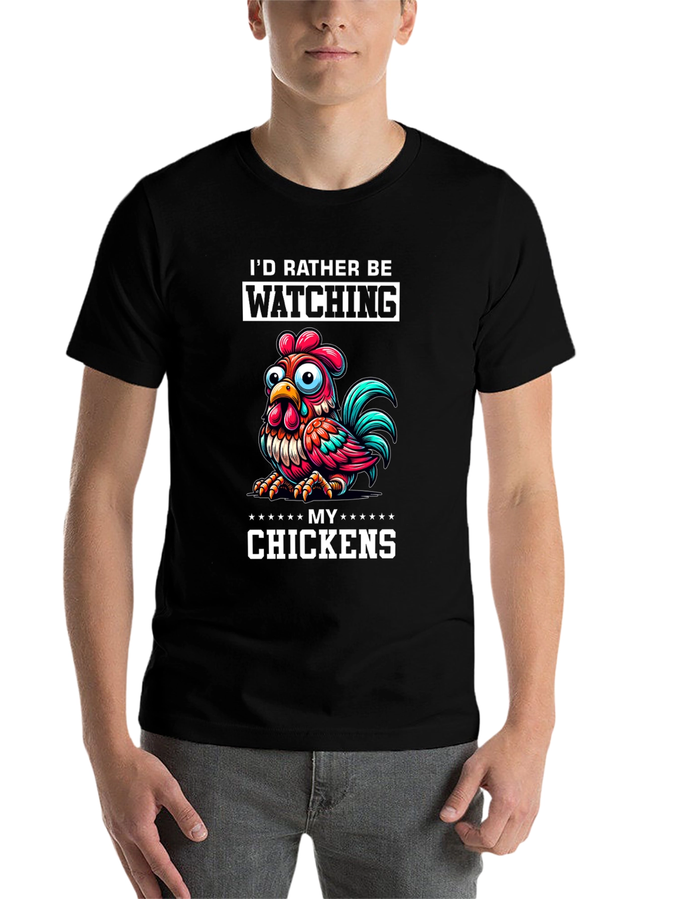 Black Funny Chicken Lover T-Shirt view 7