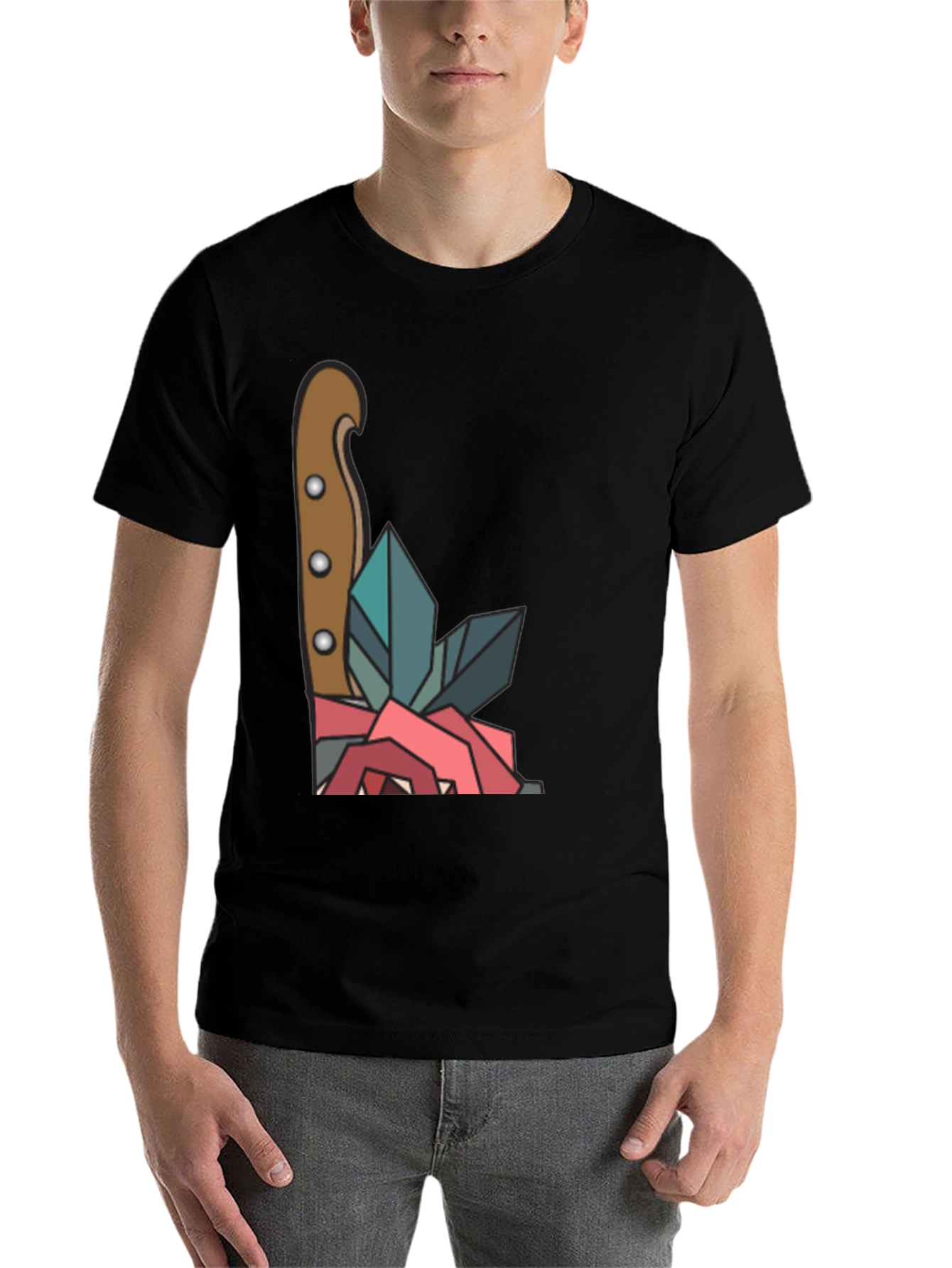 Rose & Crystal Dagger Graphic Tee - 7