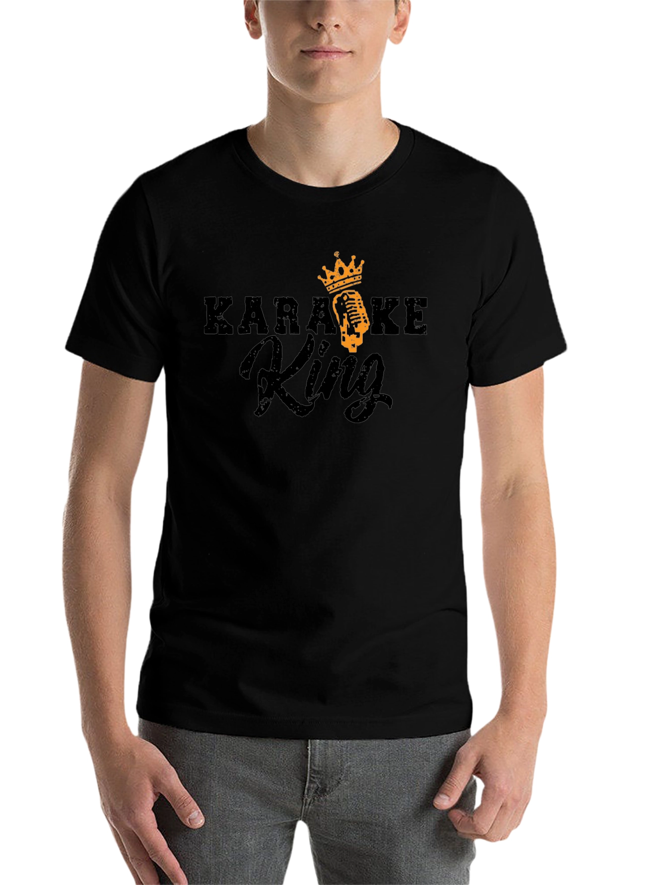 Black Karaoke King Black T-Shirt - Sing Your Heart Out! view 7