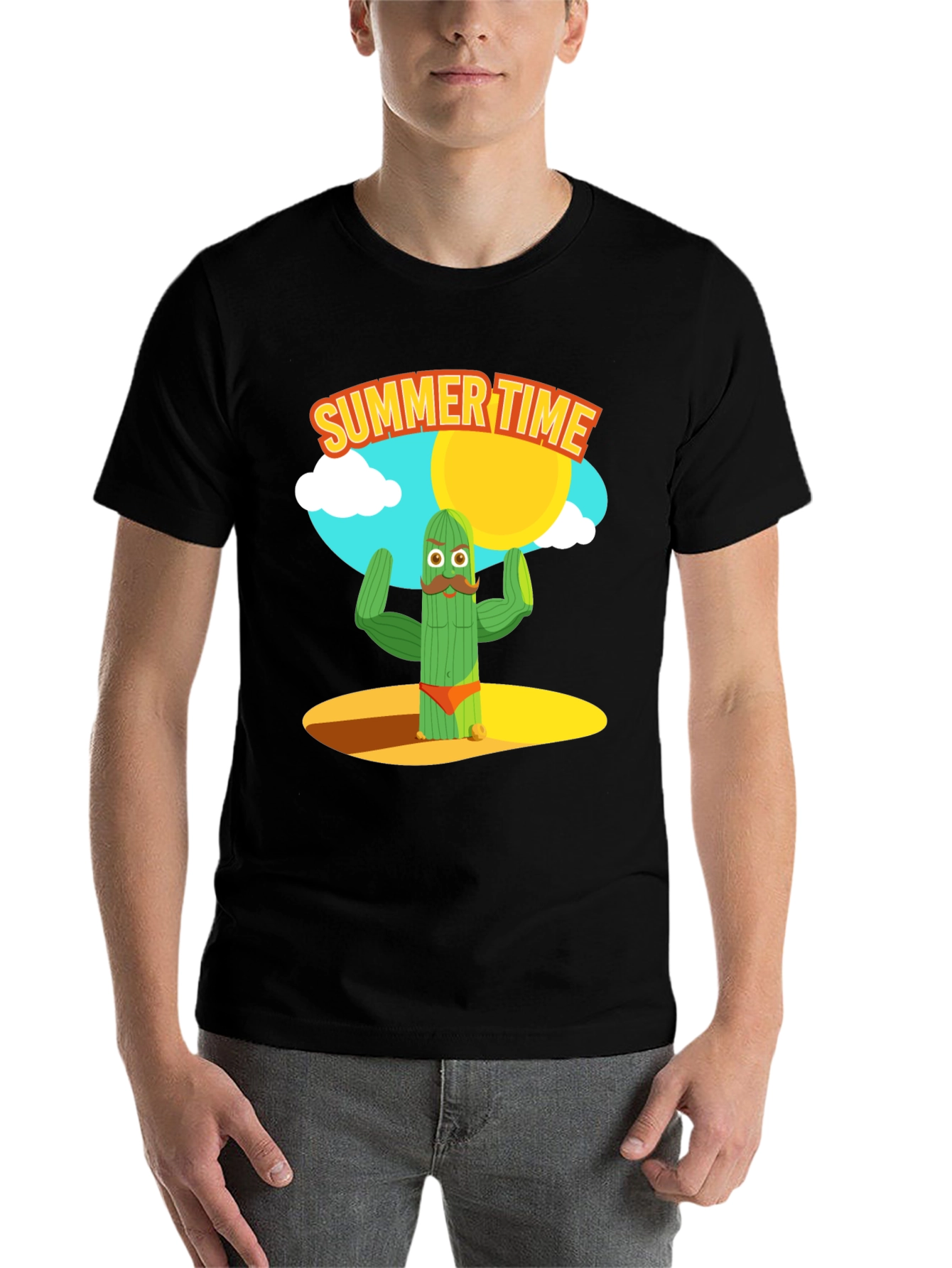 Black Summer Cactus Graphic Tee view 7