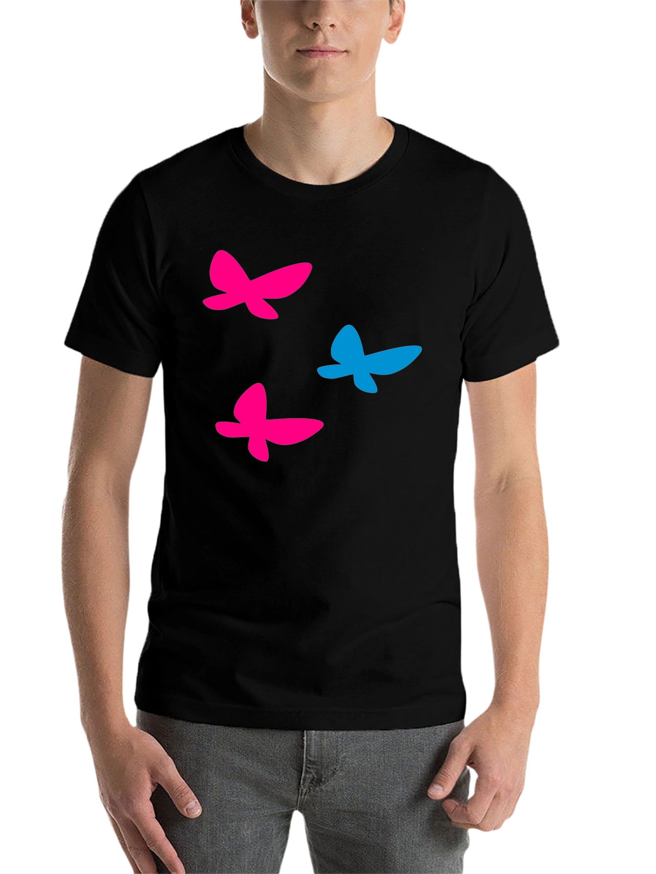 Black Butterfly Graphic T-Shirt - Fun Casual Wear view 7
