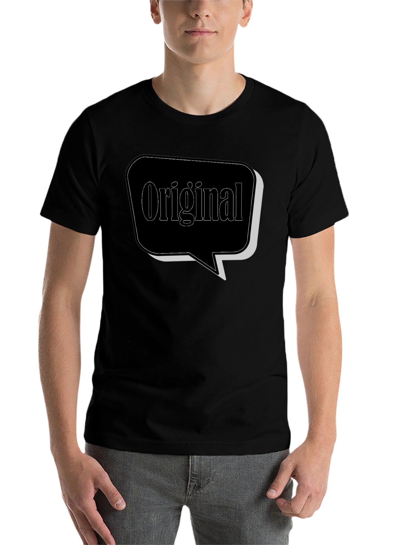 Black Original Graphic Tee - Black Cotton Blend view 7