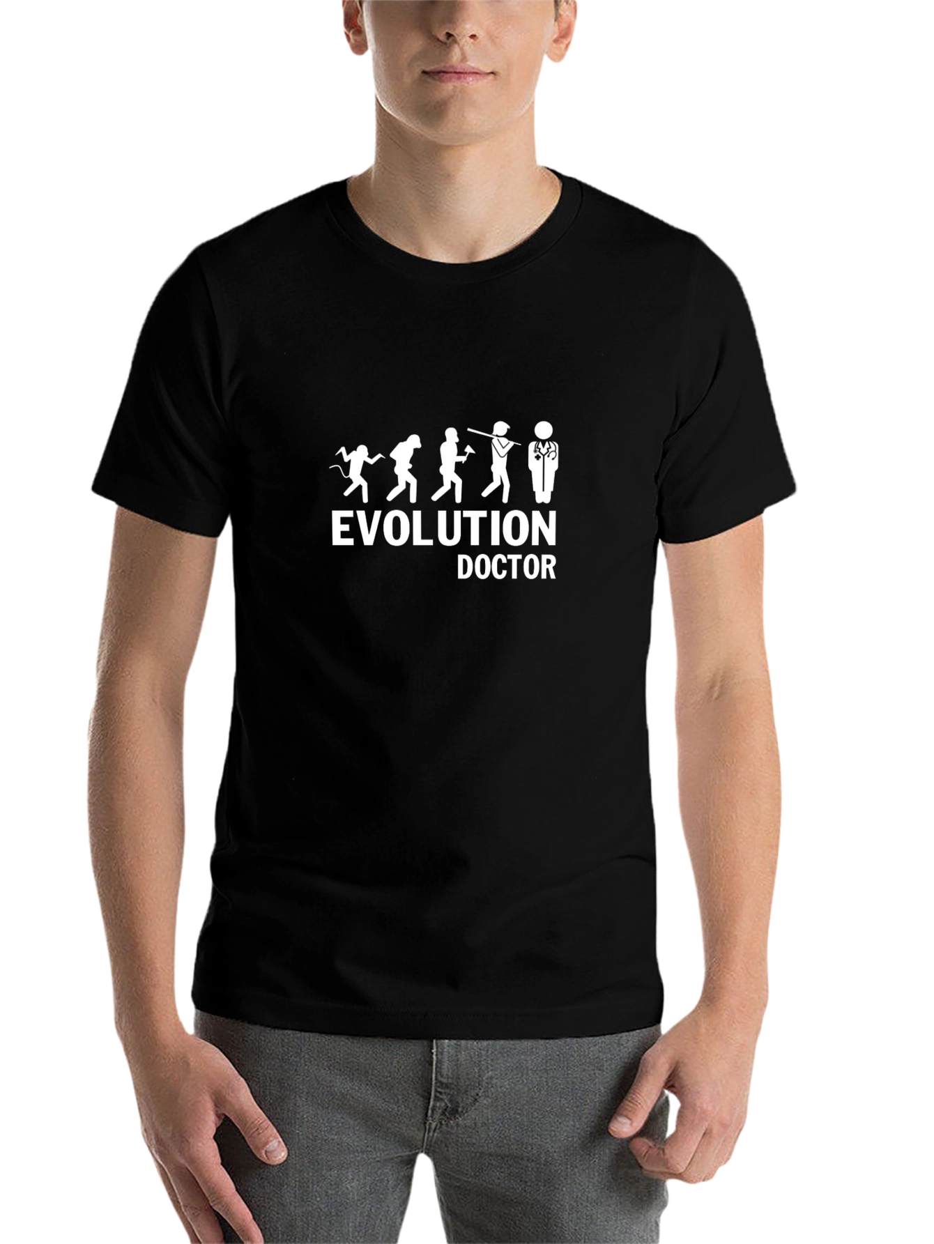Black Evolution Doctor T-Shirt - Funny Medical Humor Tee view 7