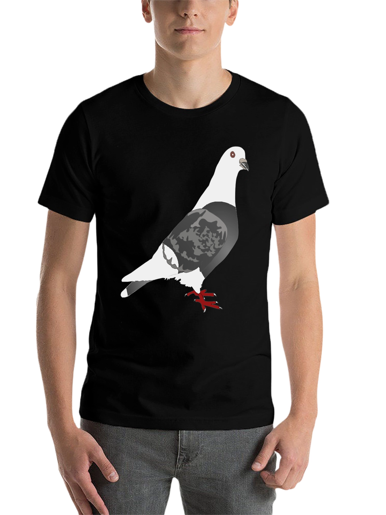 Black Pigeon Graphic Tee - Unique Bird Design Shirt view 7