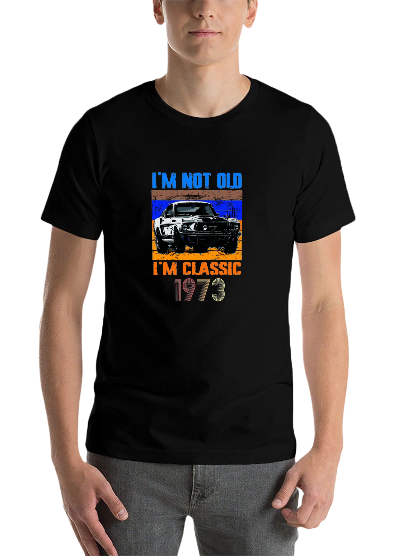 Black I'm Not Old, I'm Classic 1973 Black T-Shirt view 7