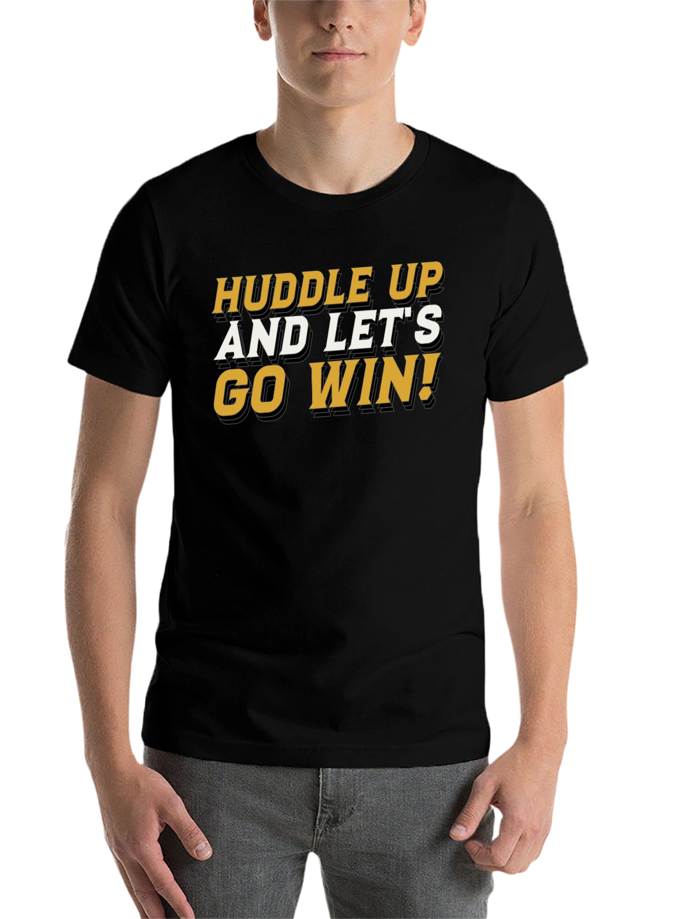 Black Huddle Up! Graphic Tee - Black Cotton Blend view 7