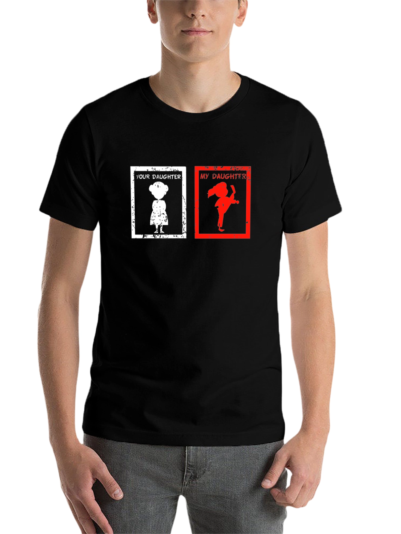 Black Your Daughter vs. My Daughter Graphic T-Shirt view 7