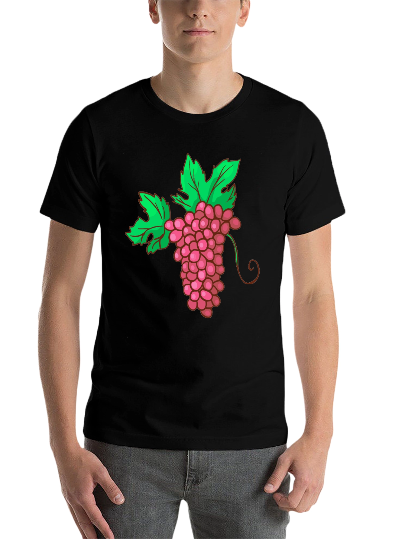 Black Grape Graphic Tee - Black Cotton Blend T-Shirt view 7
