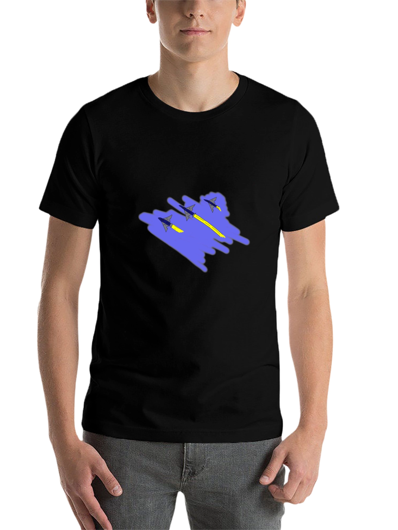 Black Jet Squadron Graphic Print Black T-Shirt view 7