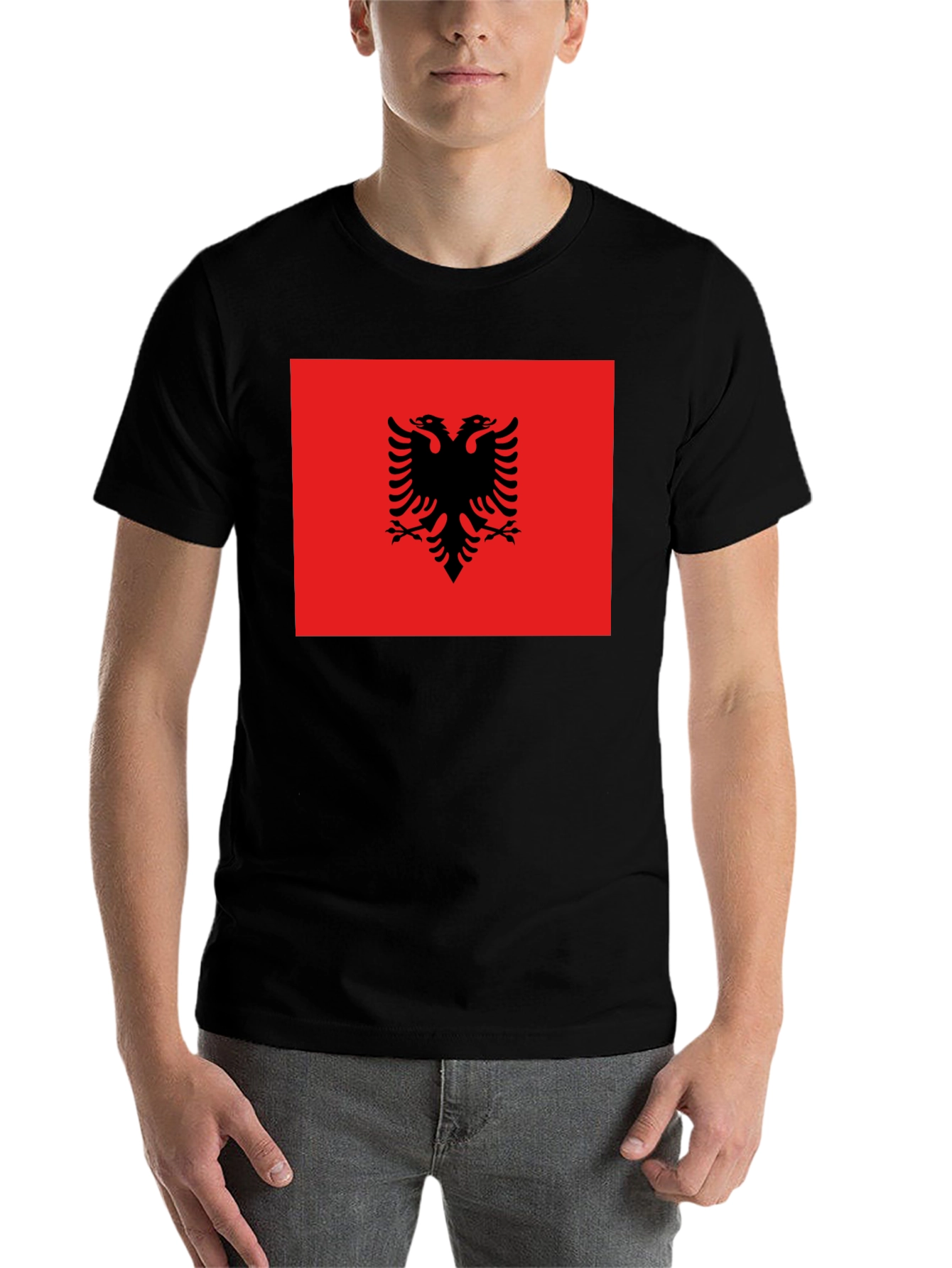 Albania Flag T-Shirt - Double Headed Eagle Design - 7