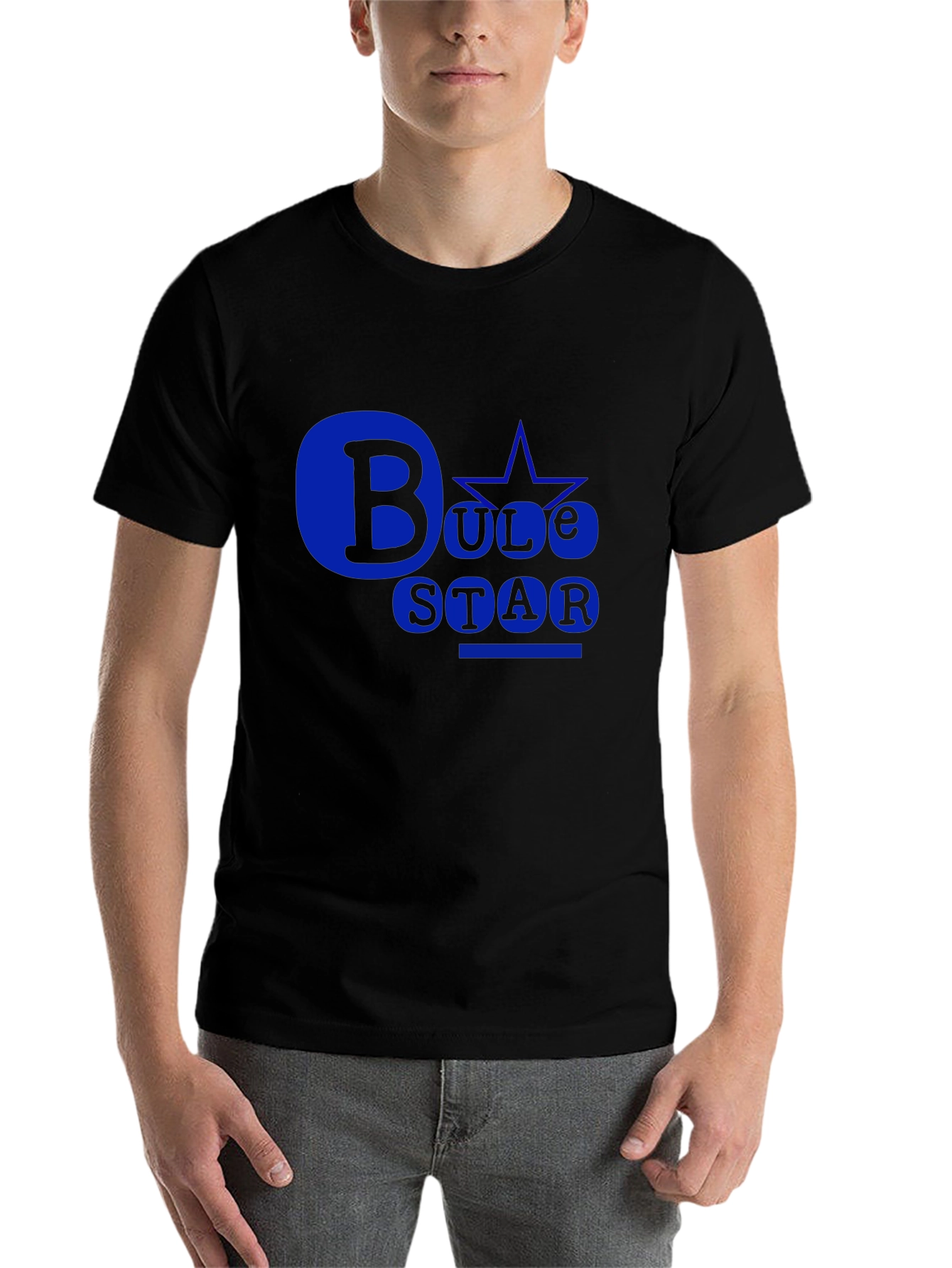 Black Bule Star Black T-Shirt: Bold Design view 7