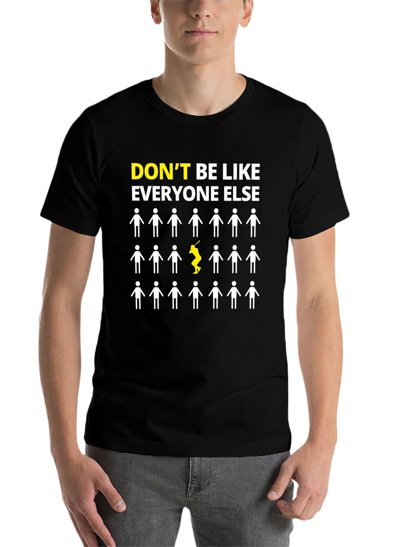 Black Don't Be Like Everyone Else Graphic T-Shirt view 7