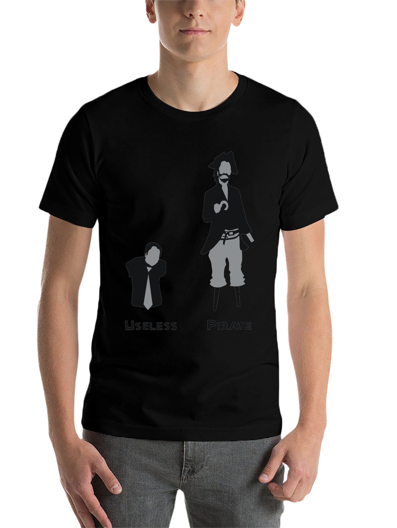 Black Business vs. Pirate Graphic T-Shirt view 7