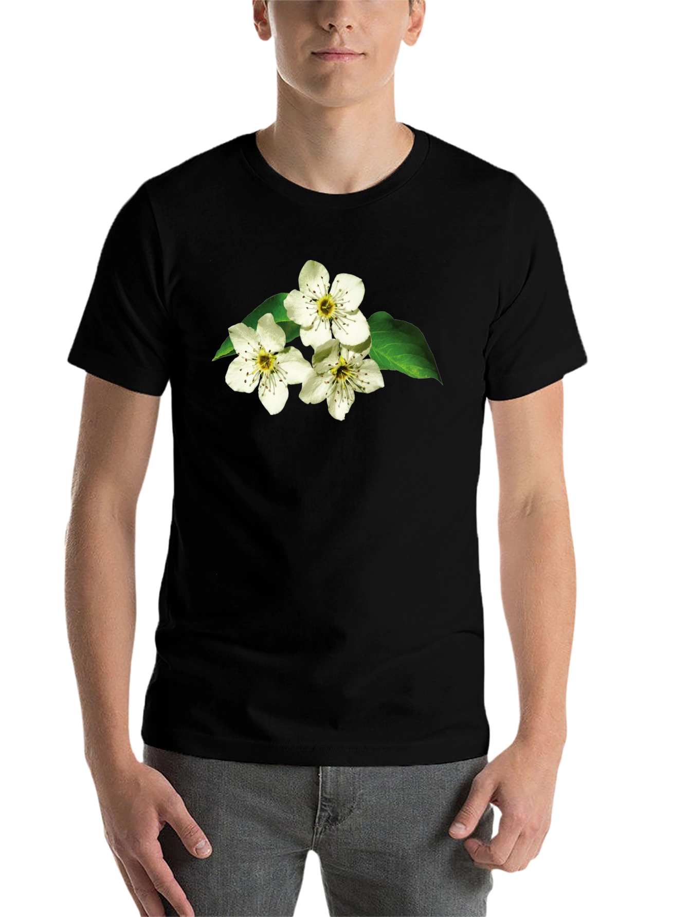 Black Floral Print Black T-Shirt view 7
