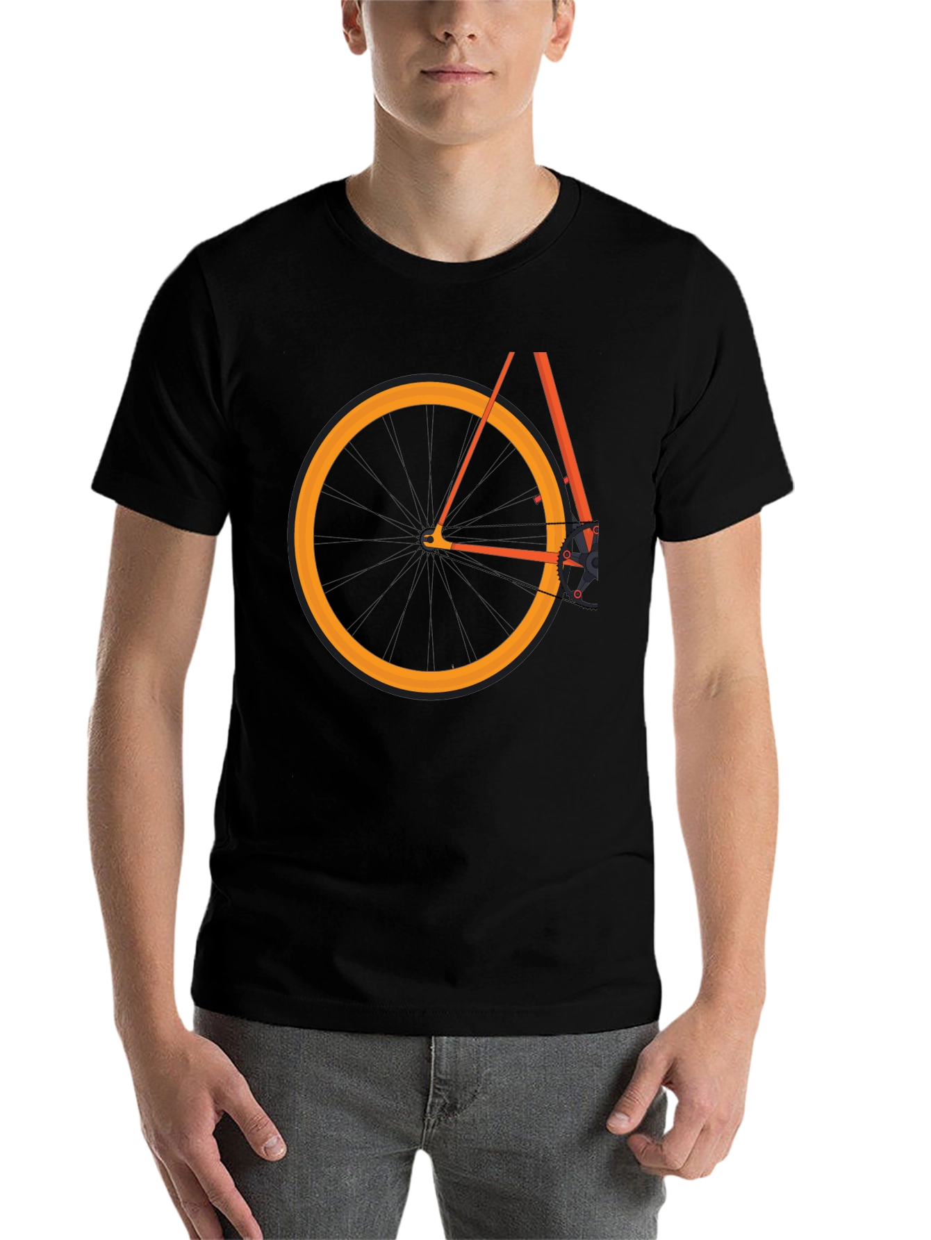Black Black Bicycle Graphic Tee - Casual Cotton Blend T-Shirt view 7