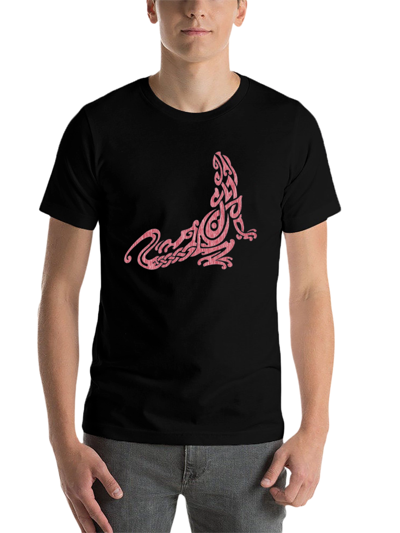 Black Celtic Lizard Graphic Tee - Black view 7