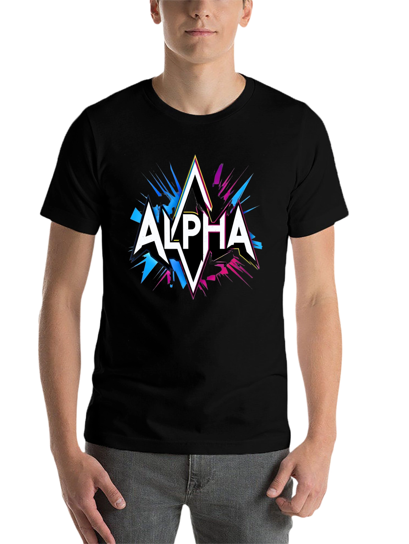 Black Alpha Graphic Tee - Black view 7