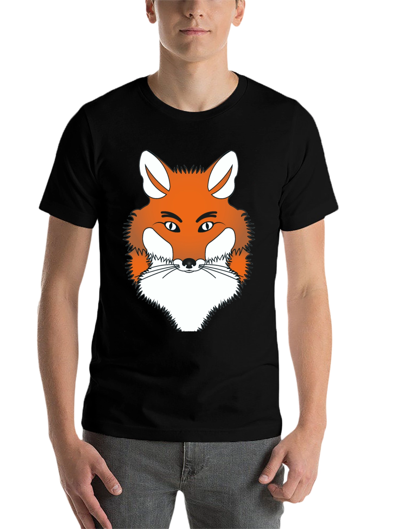 Fox Graphic Tee - Men's Black Crew Neck T-Shirt - 7