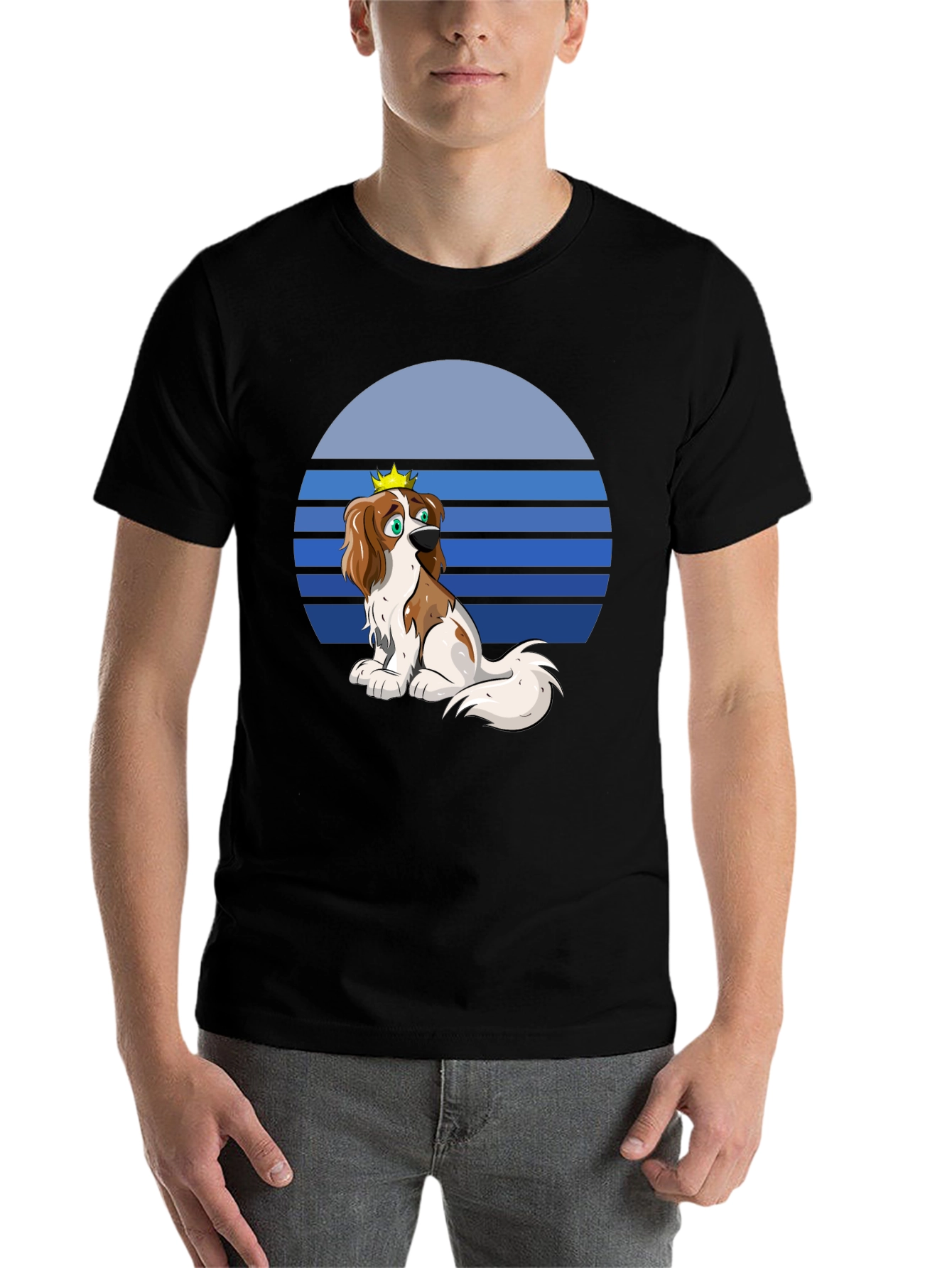 Black Dog King Graphic Tee - Fun Novelty Design view 7