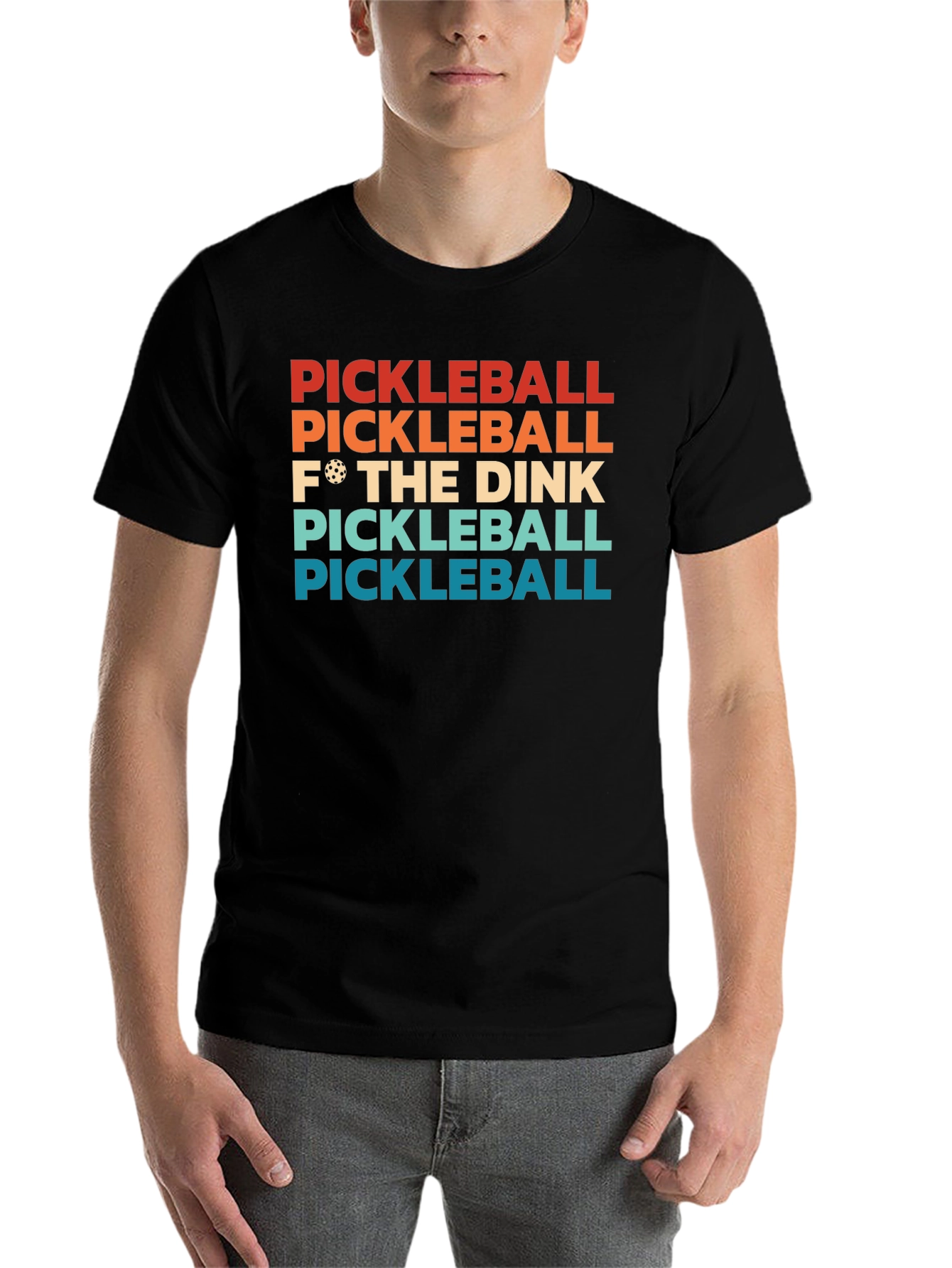 Black Pickleball F* The Dink T-Shirt view 7