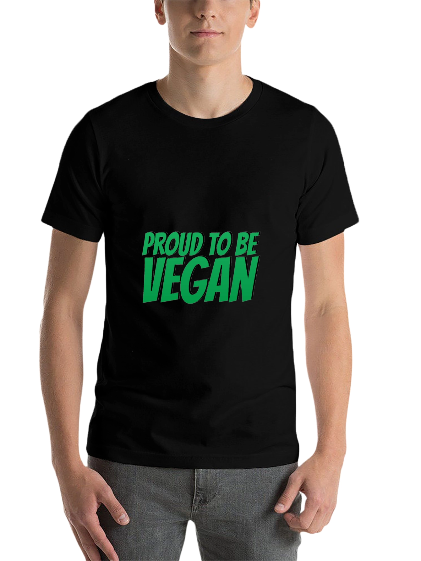 Black Proud to be Vegan Black T-Shirt view 7