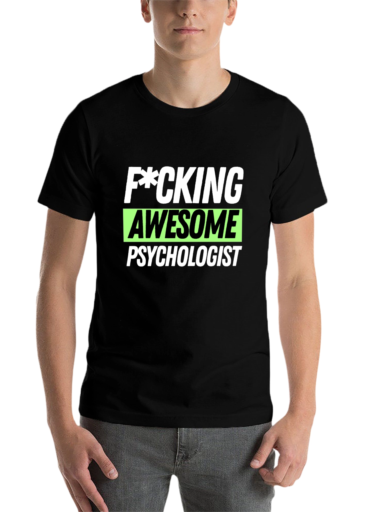 Black Awesome Psychologist T-Shirt - Novelty Gift view 7