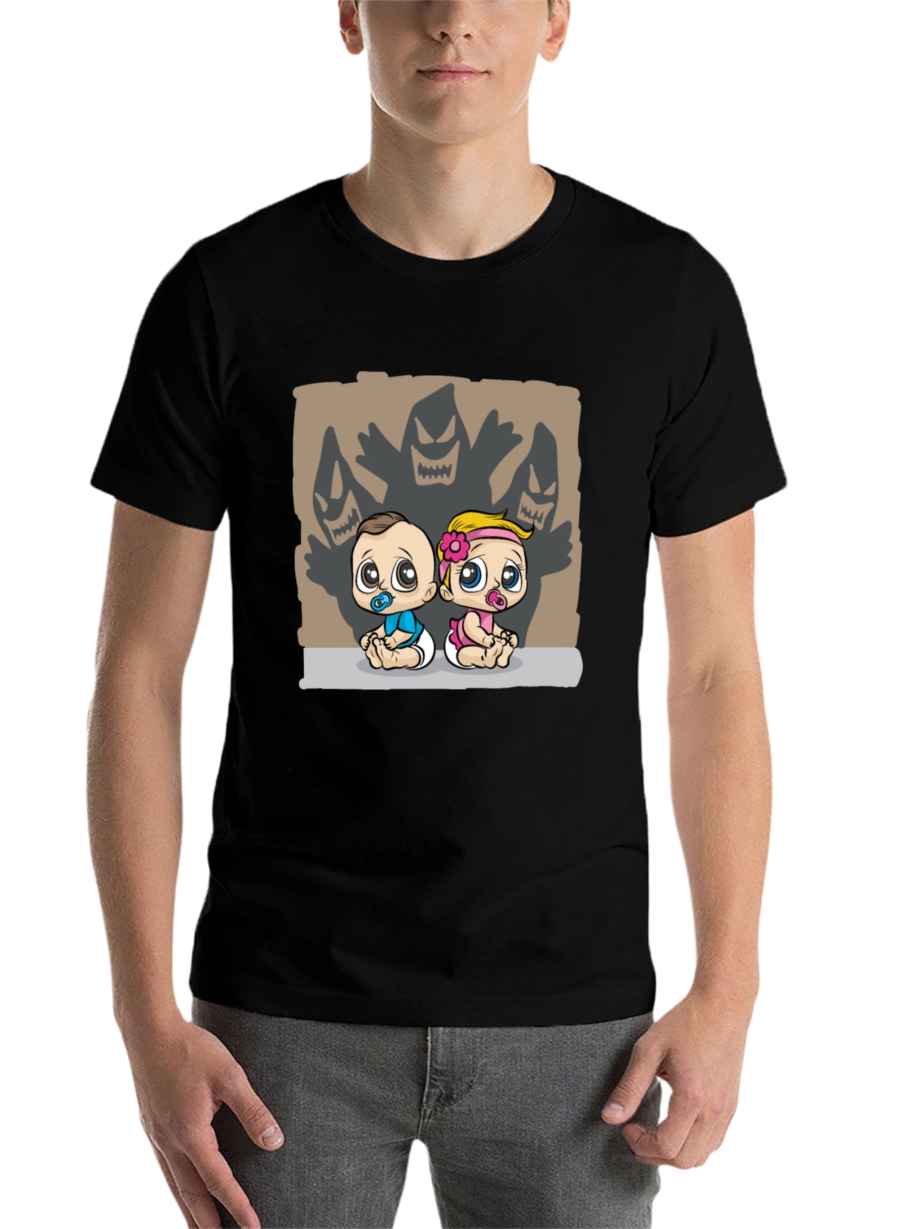 Black Baby Monster Shadow T-Shirt view 7