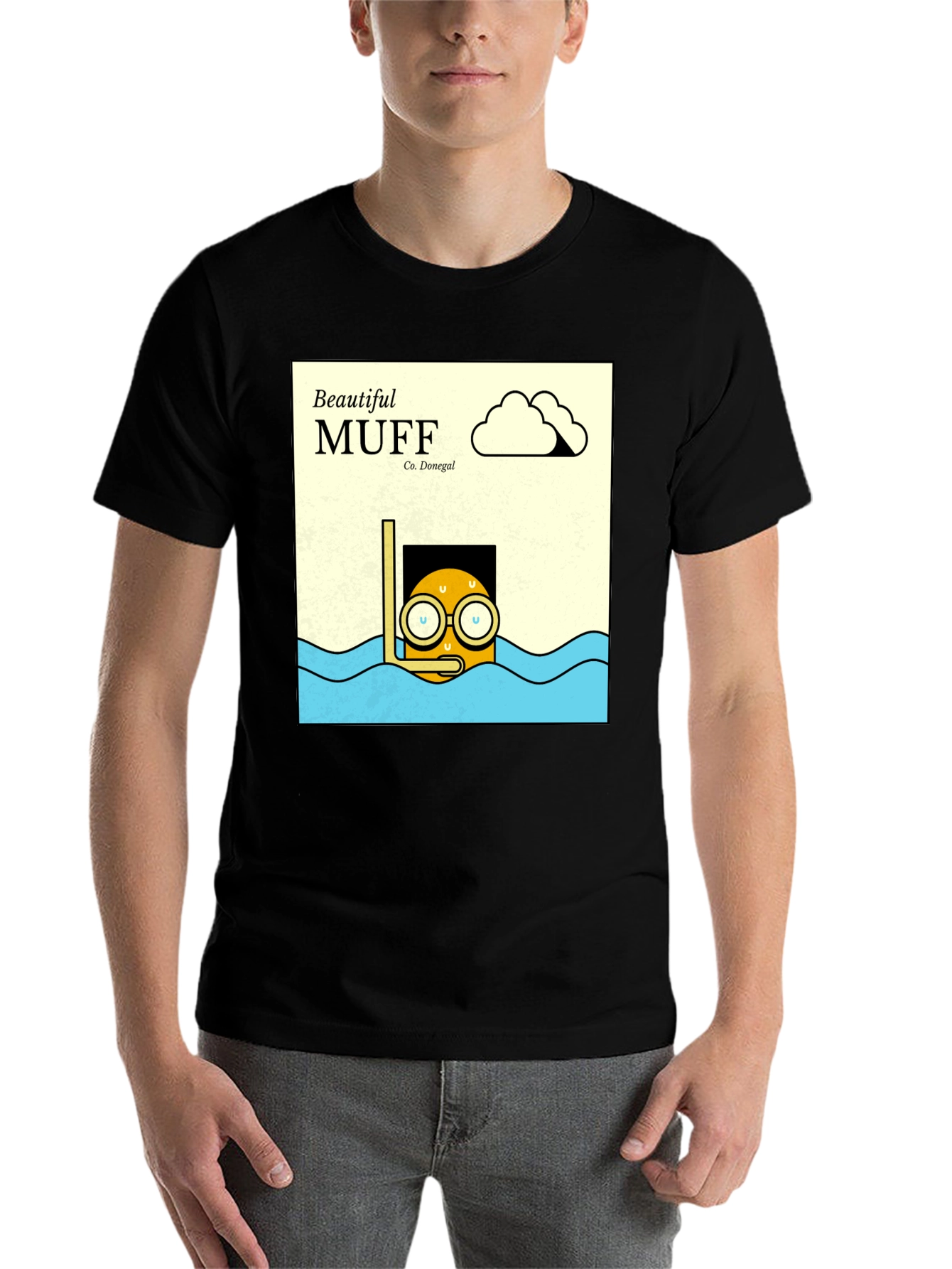 Black Beautiful Muff Diving T-Shirt view 7