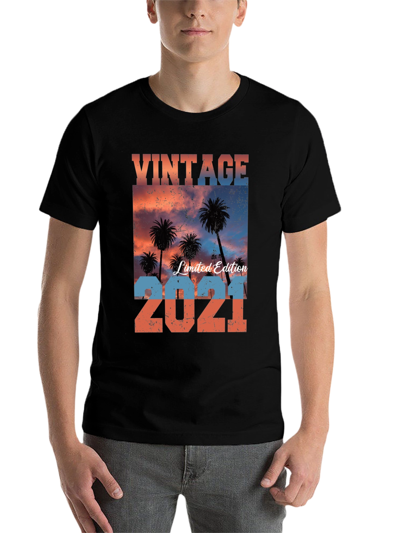 Black Vintage Limited Edition 2021 Palm Tree T-Shirt view 7