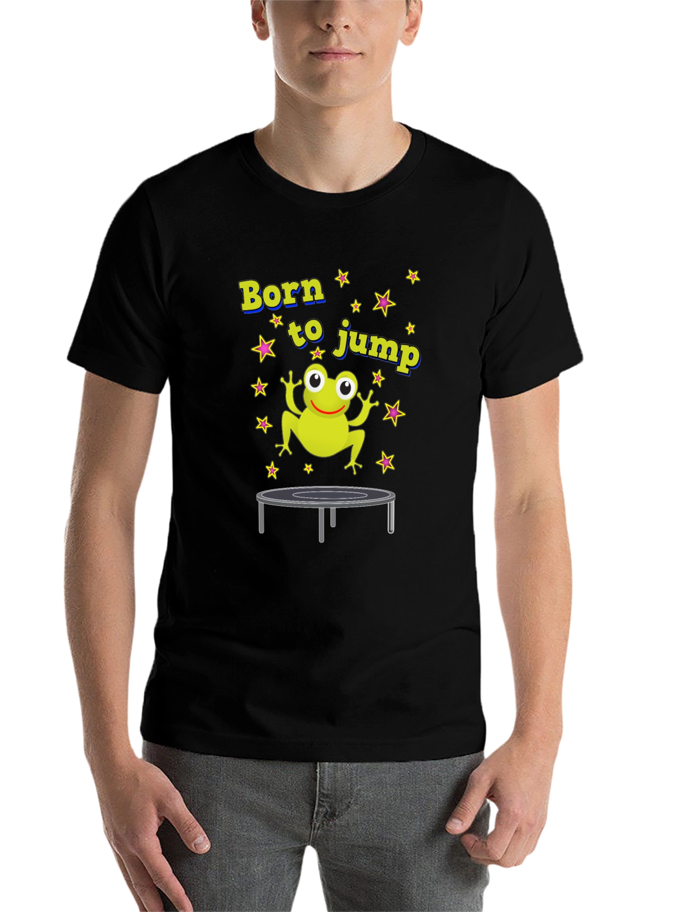 Black Born to Jump Frog T-Shirt view 7