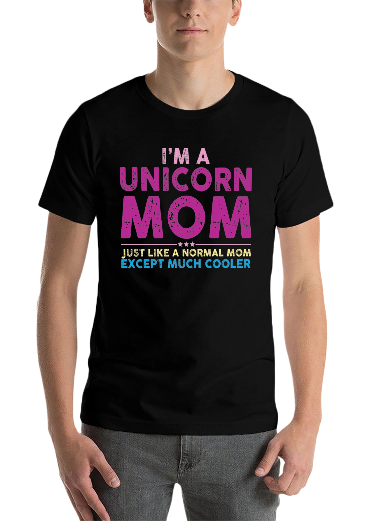 Black Unicorn Mom T-Shirt - Much Cooler Than Normal! view 7