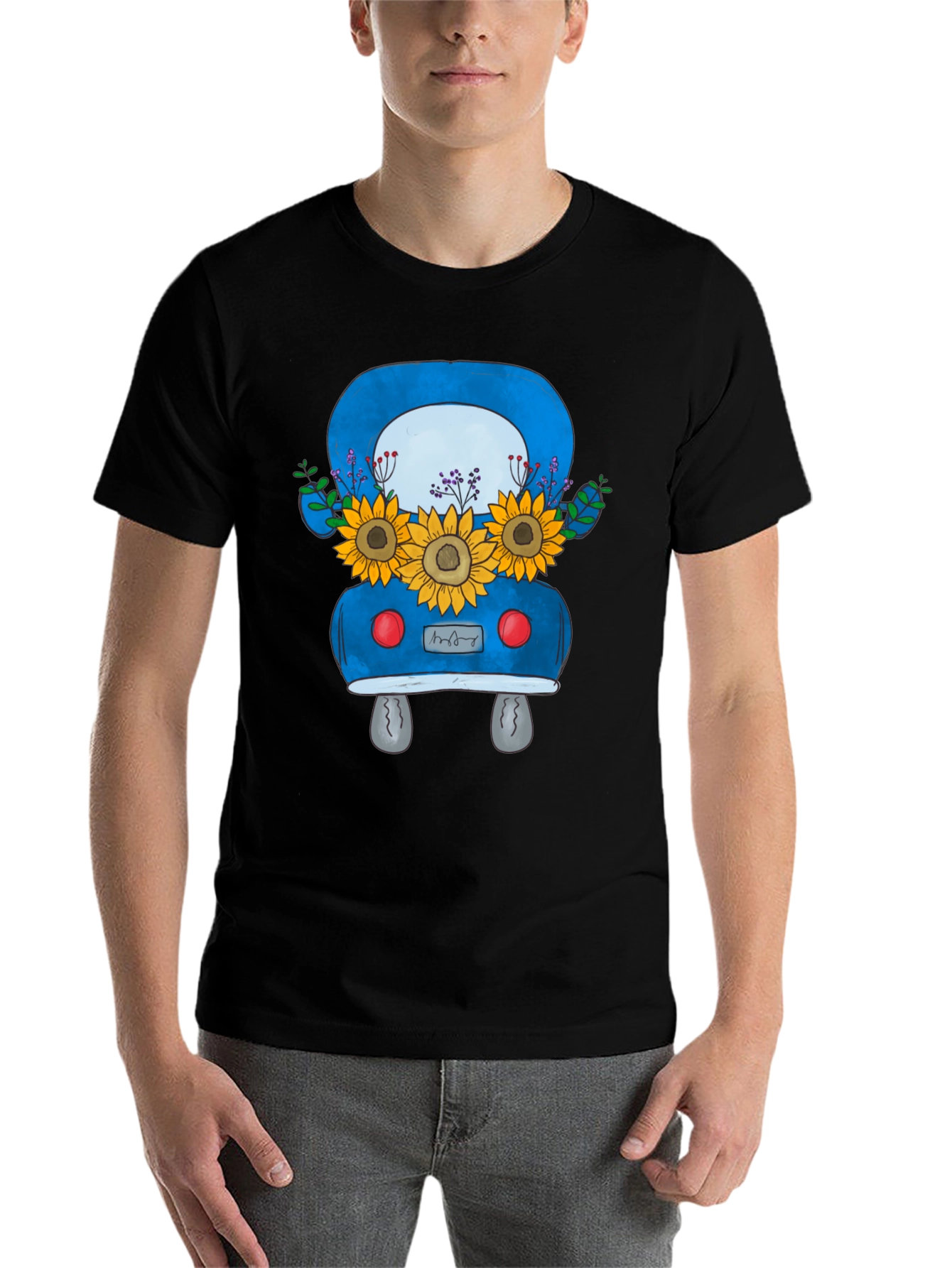 Black Sunflower Truck Graphic Tee - Black view 7