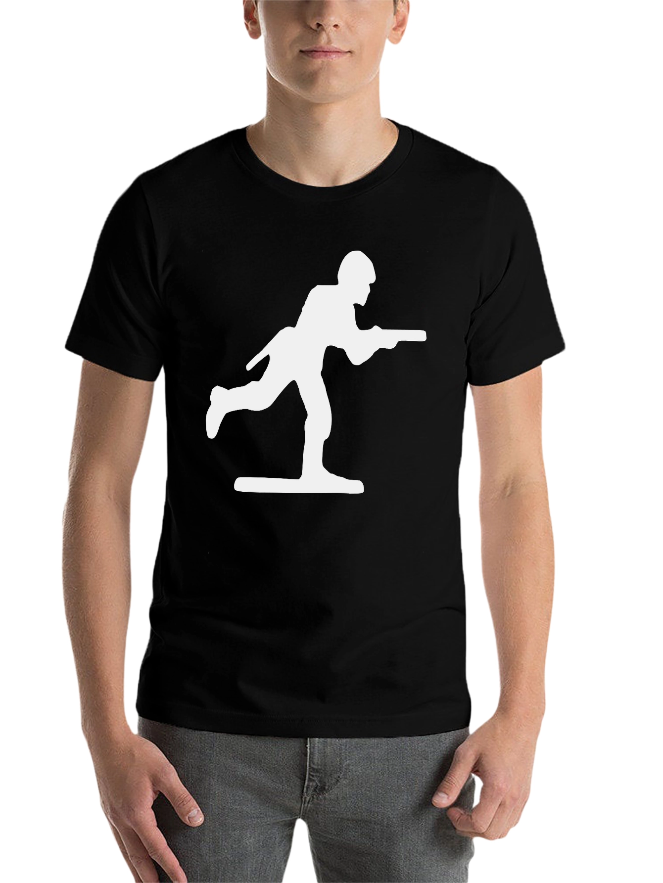 Black Toy Soldier Graphic Tee - Black Cotton Blend view 7