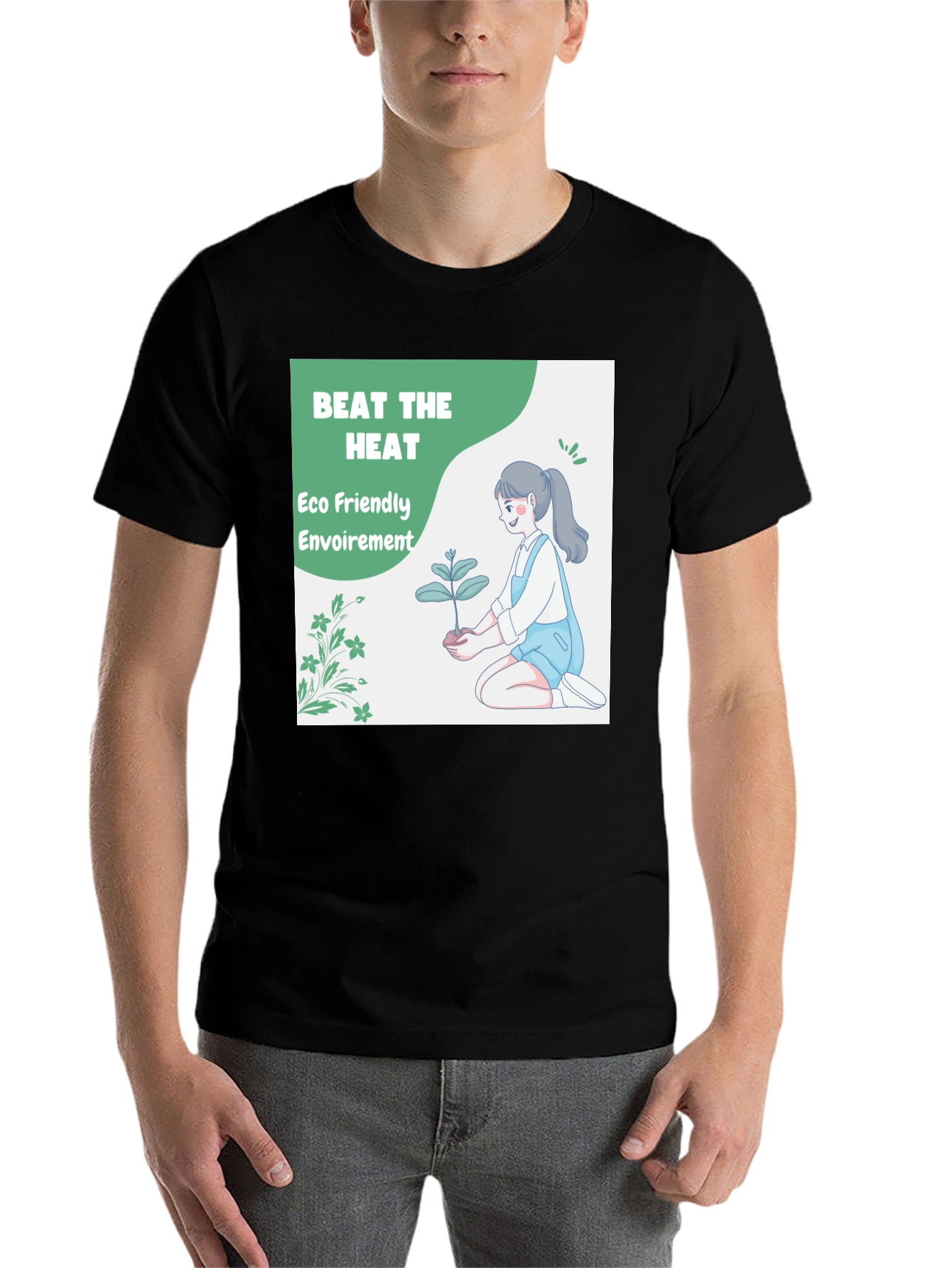Black Eco Friendly T-Shirt - Beat the Heat view 7