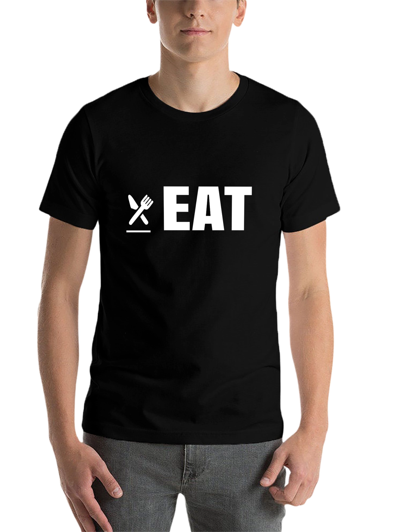 Black Eat Graphic Tee - Black Unisex T-Shirt view 7