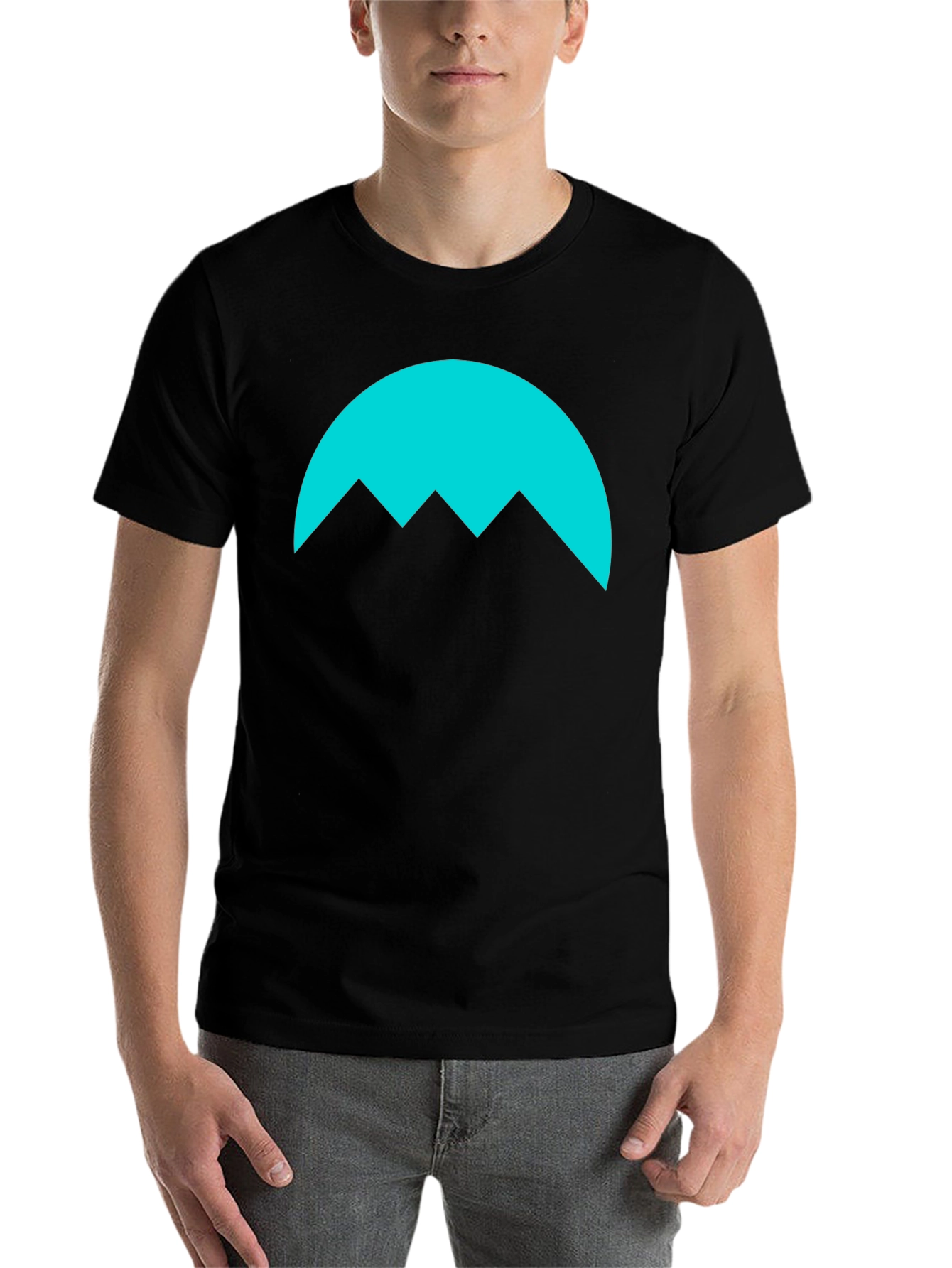 Black Minimalist Mountain Graphic Tee - Black view 7