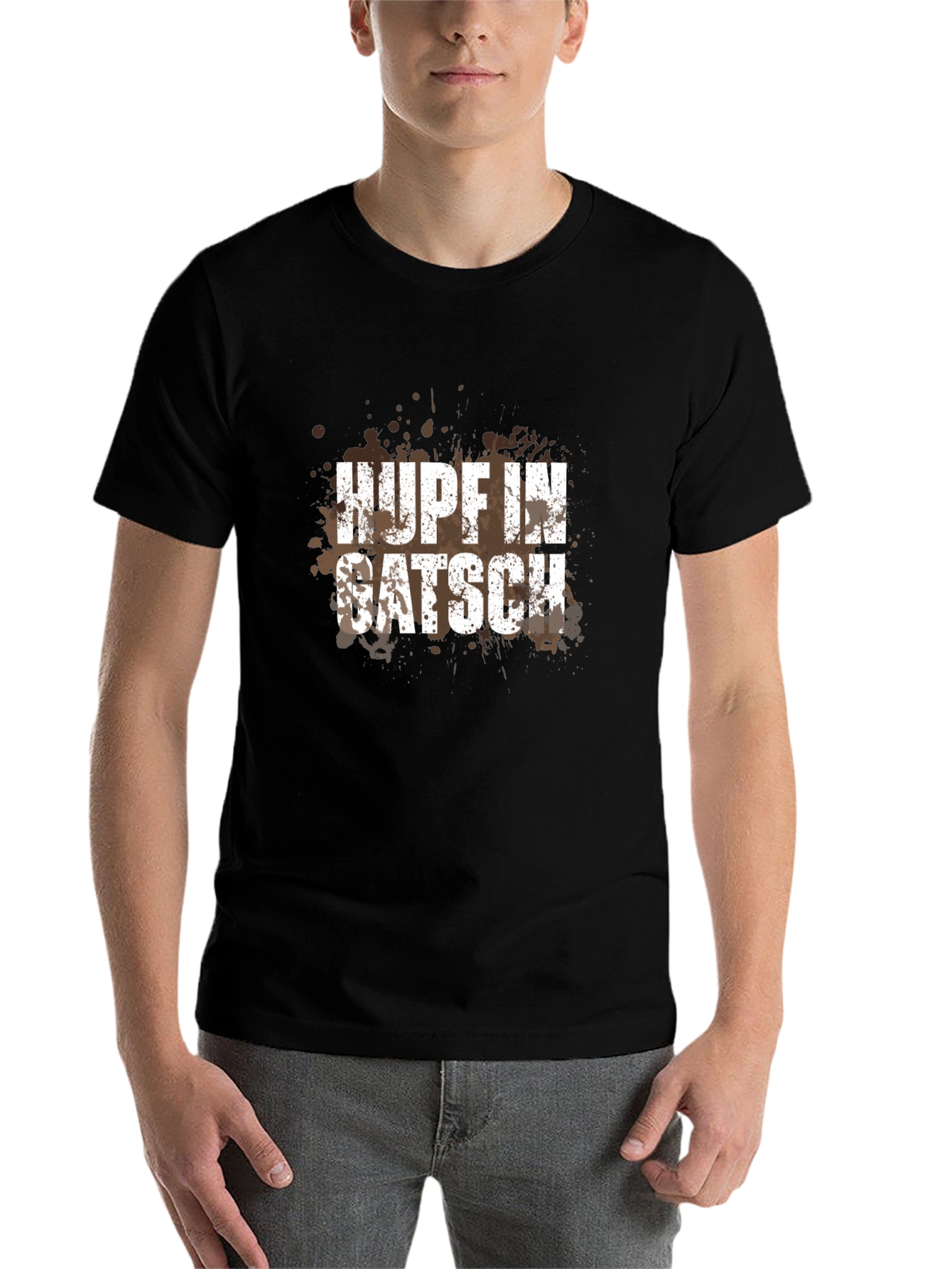 Hupf In Gatsch Men's Black Graphic T-Shirt - 7