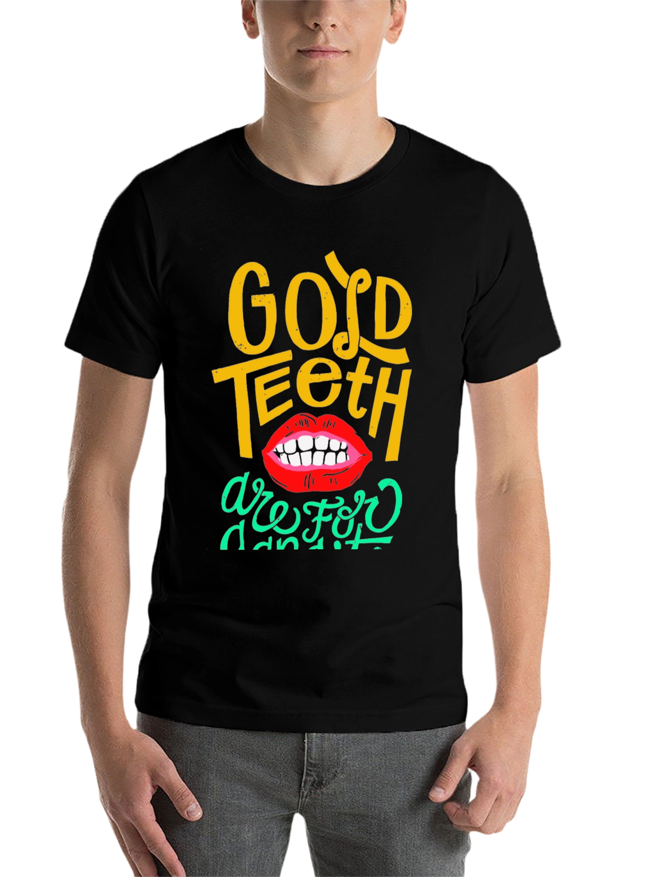 Black Good Teeth T-Shirt - Fun Dental Humor Tee view 7