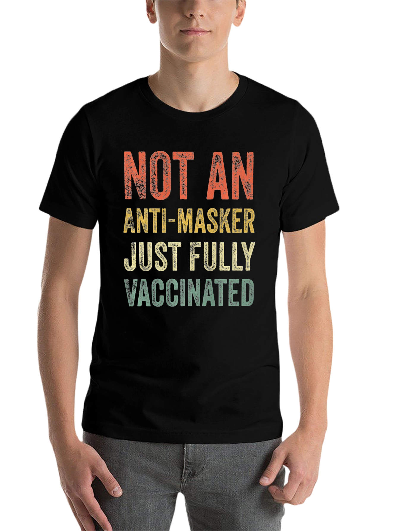 Black Fully Vaccinated T-Shirt - Anti Masker Alternative view 7