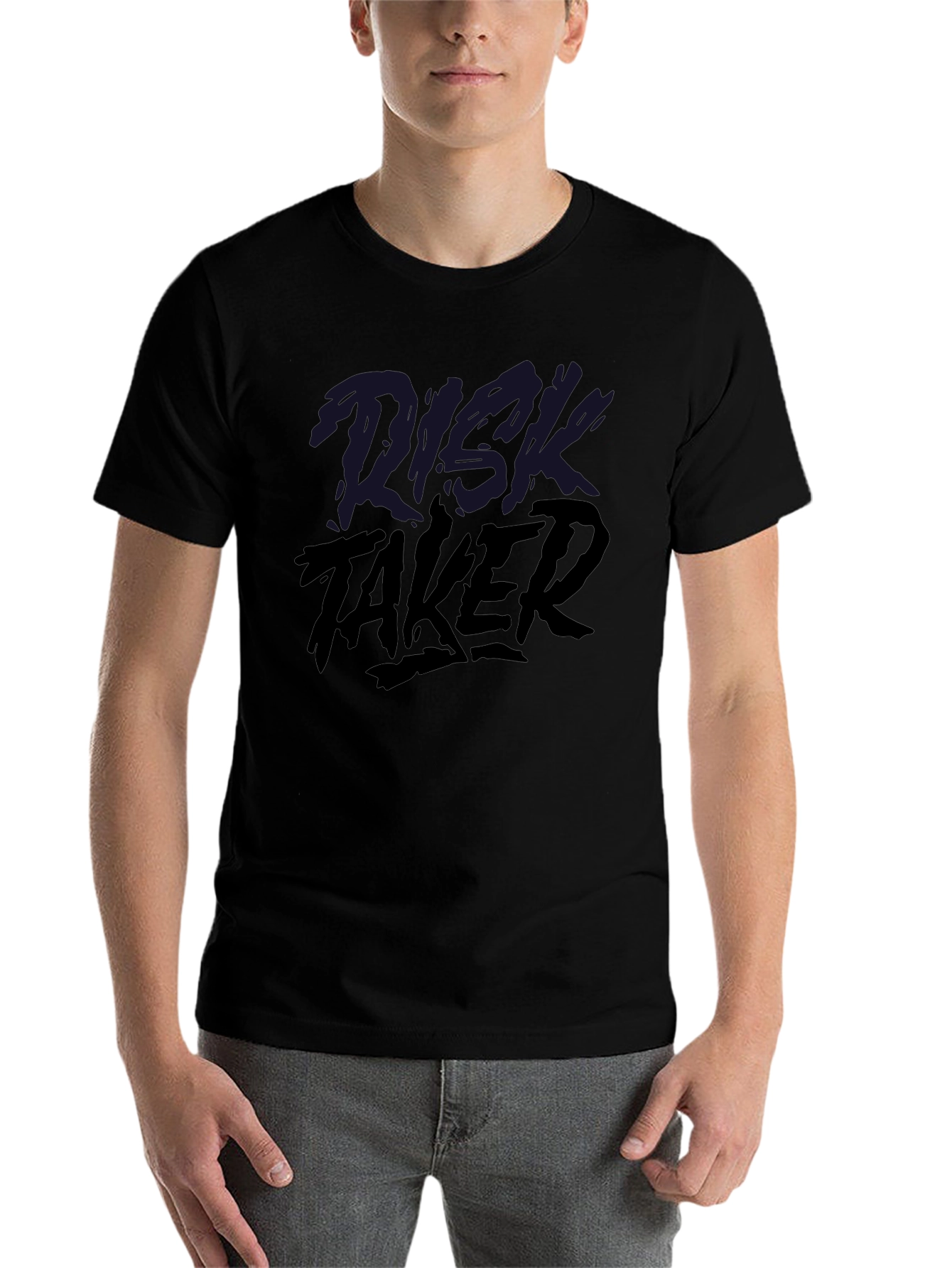 Black Risk Taker Black Graphic Tee view 7