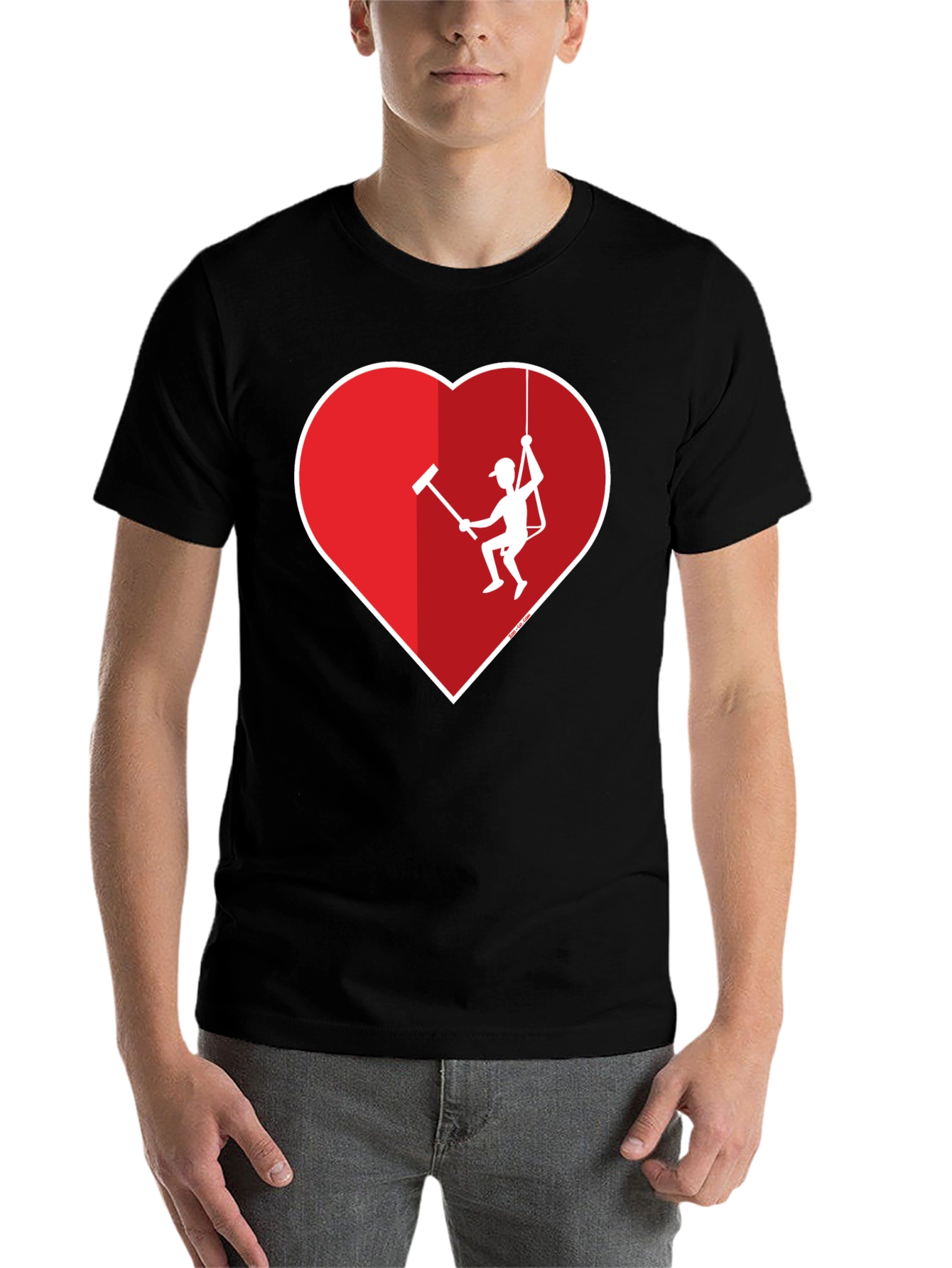 Black Heart Window Washer Graphic Tee view 7