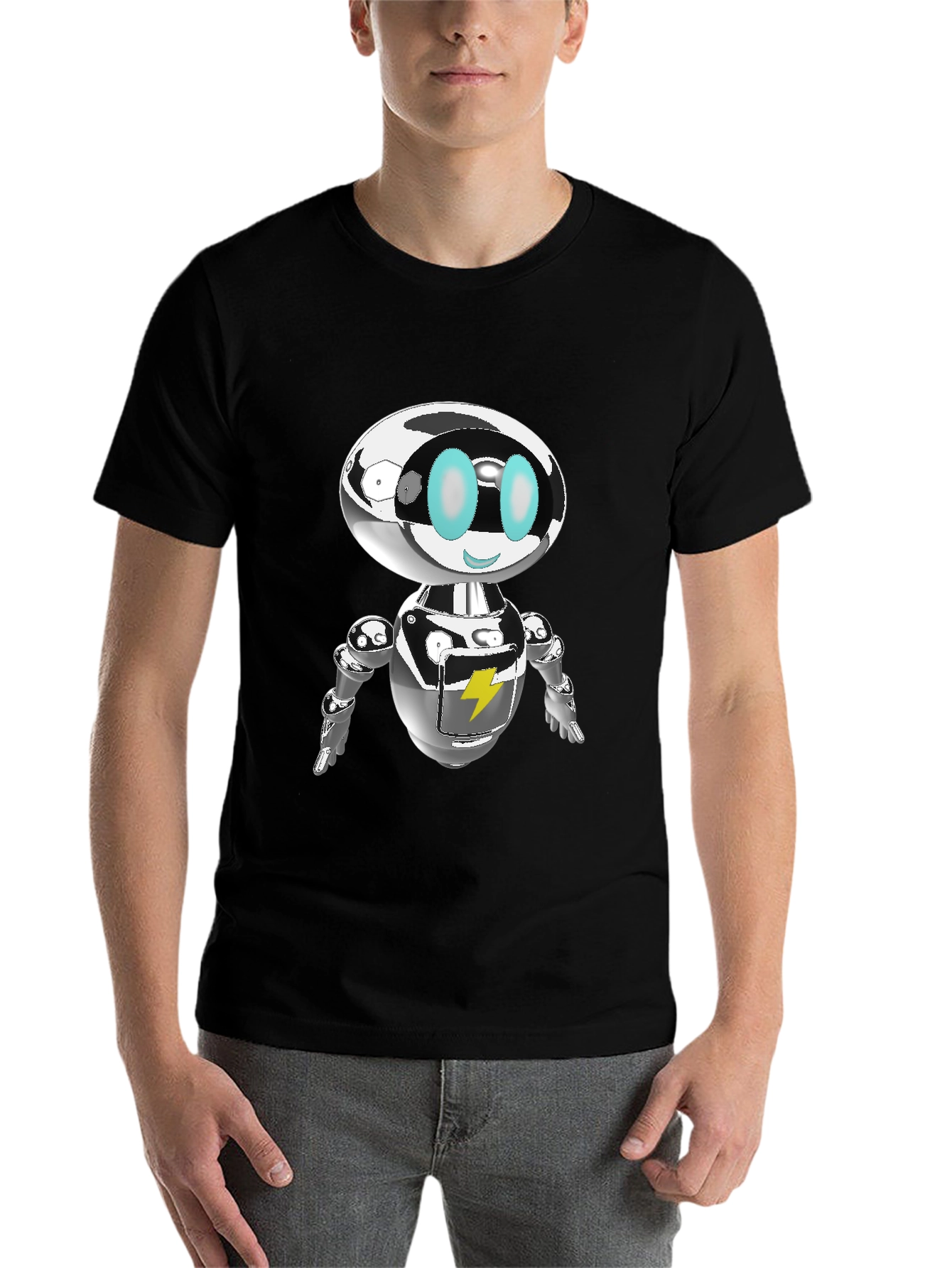 Black Retro Robot Graphic Tee - Sci-Fi Cool view 7