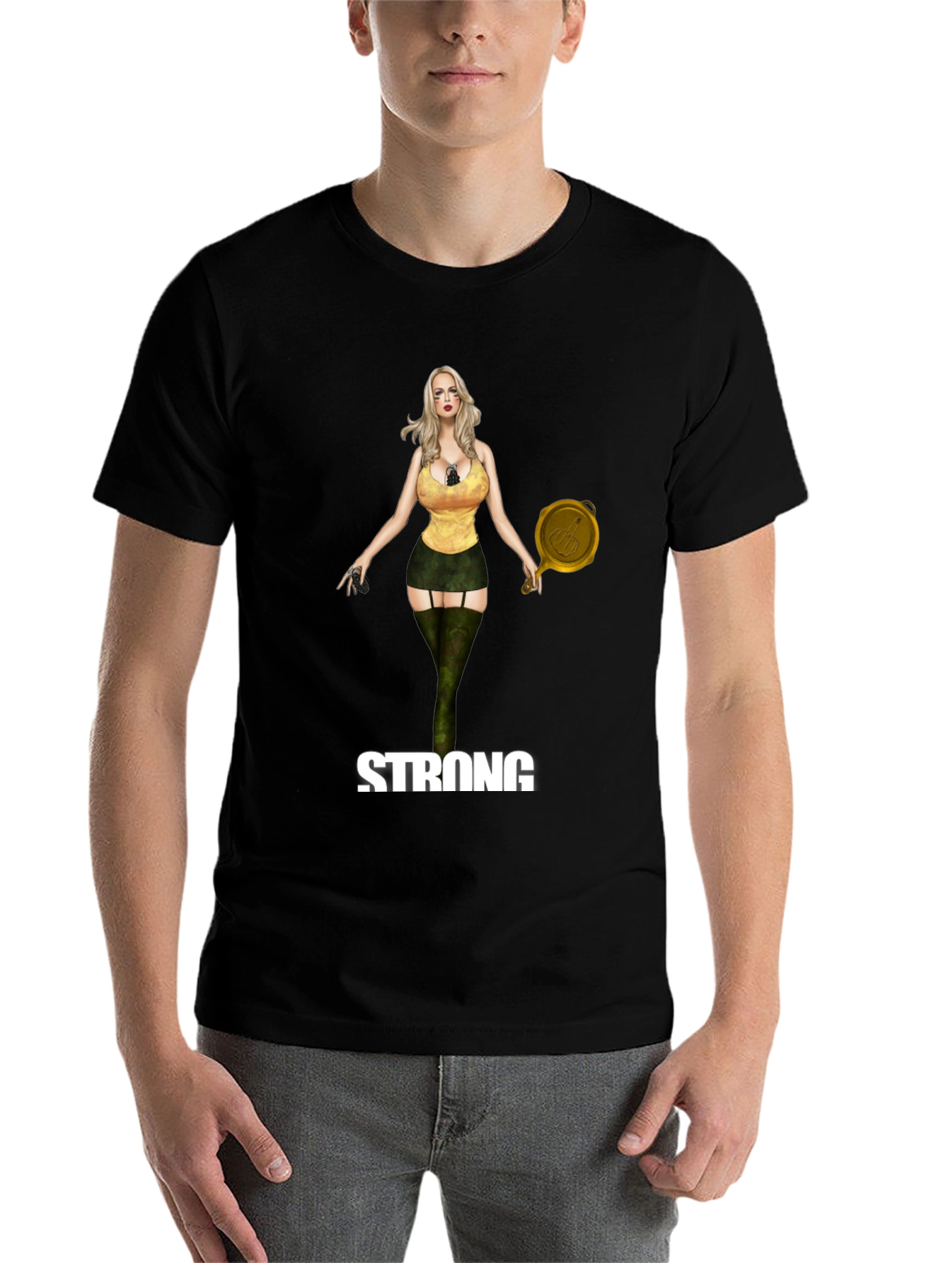 Black Strong Woman Graphic Black T-Shirt view 7
