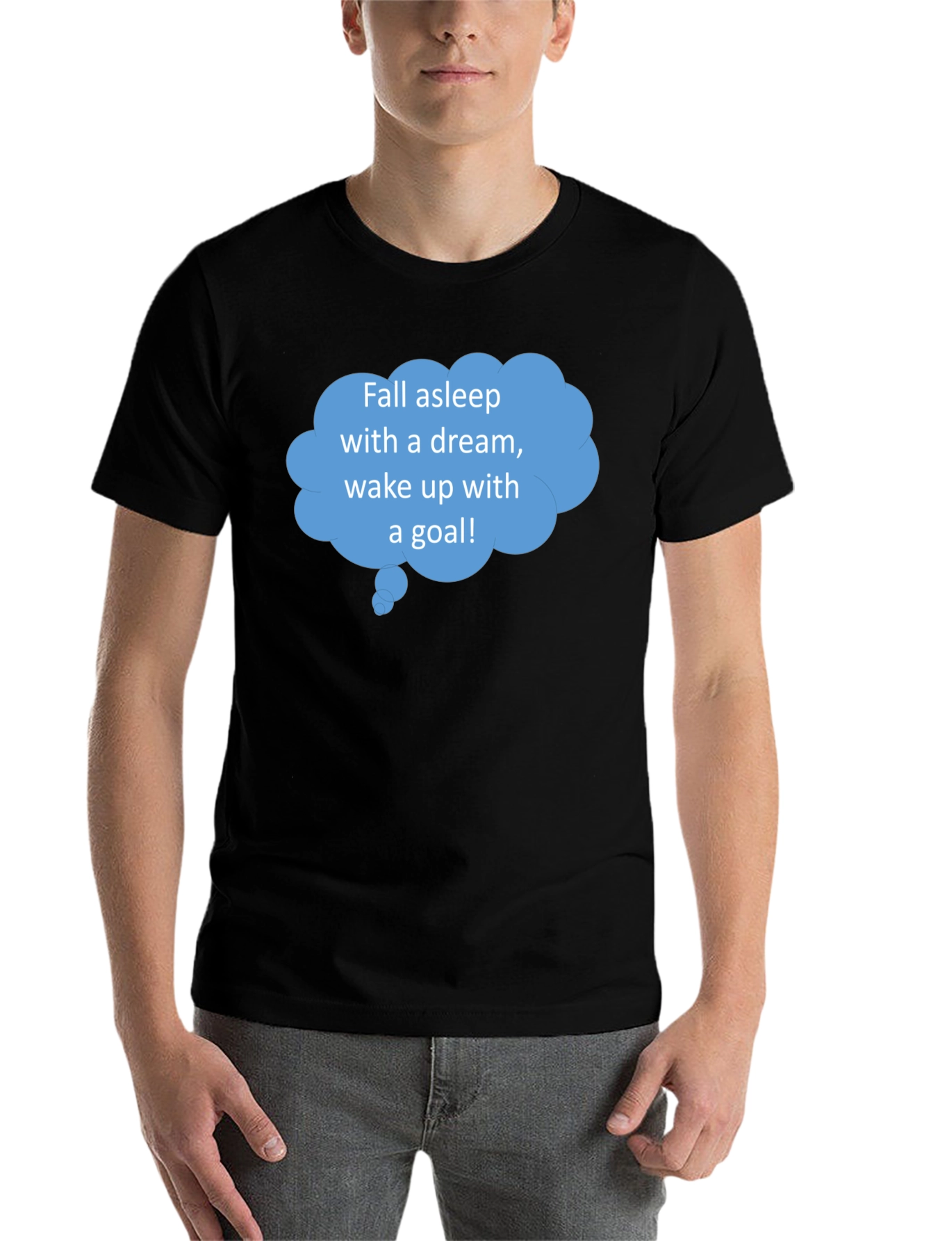 Black Dream Goal T-Shirt - Motivational Sleep Wake view 7