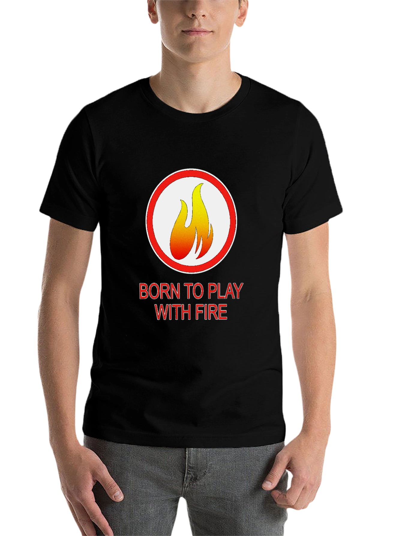 Black Born to Play With Fire Graphic Tee view 7