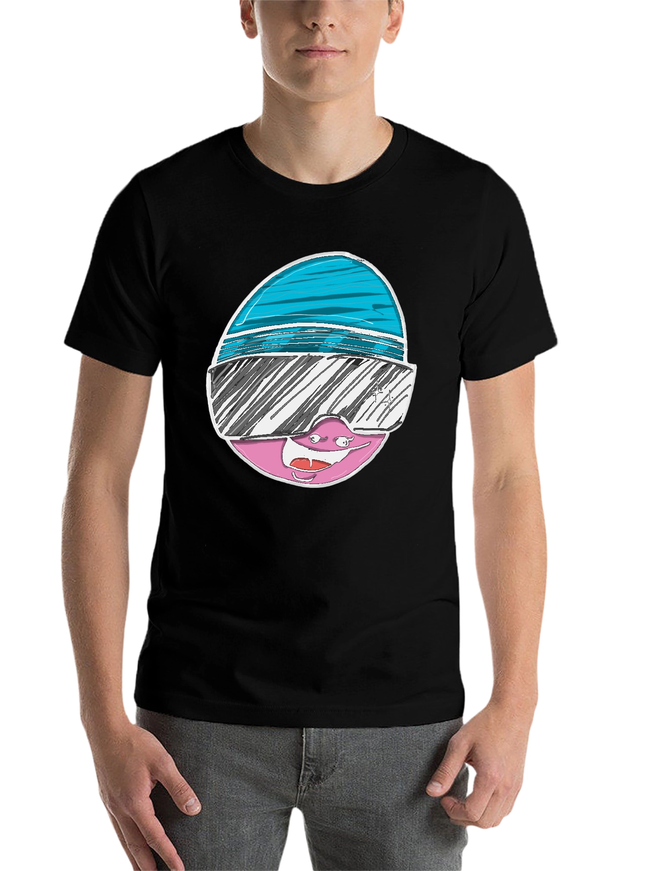 Black Cartoon Character Graphic Tee view 7