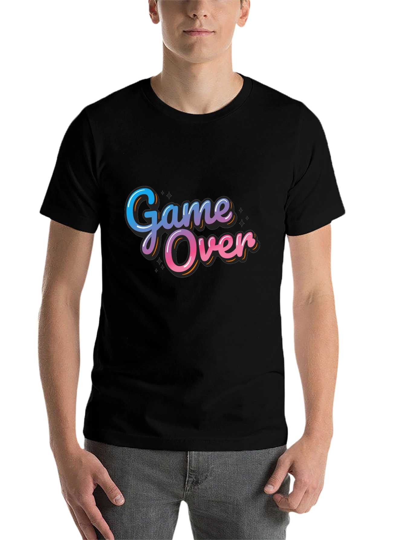 Black Game Over T-Shirt - Stylish Graphic Tee view 7