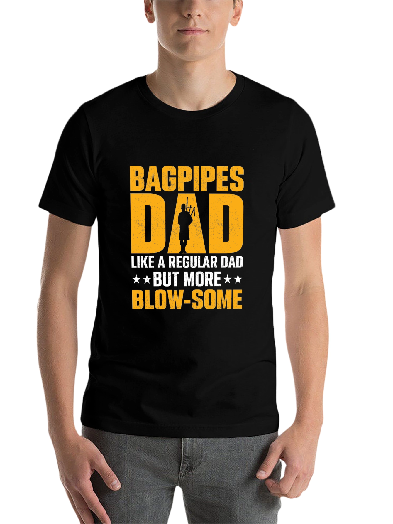 Black Bagpipes Dad T-Shirt - Funny Father's Day Gift for Musicians view 7