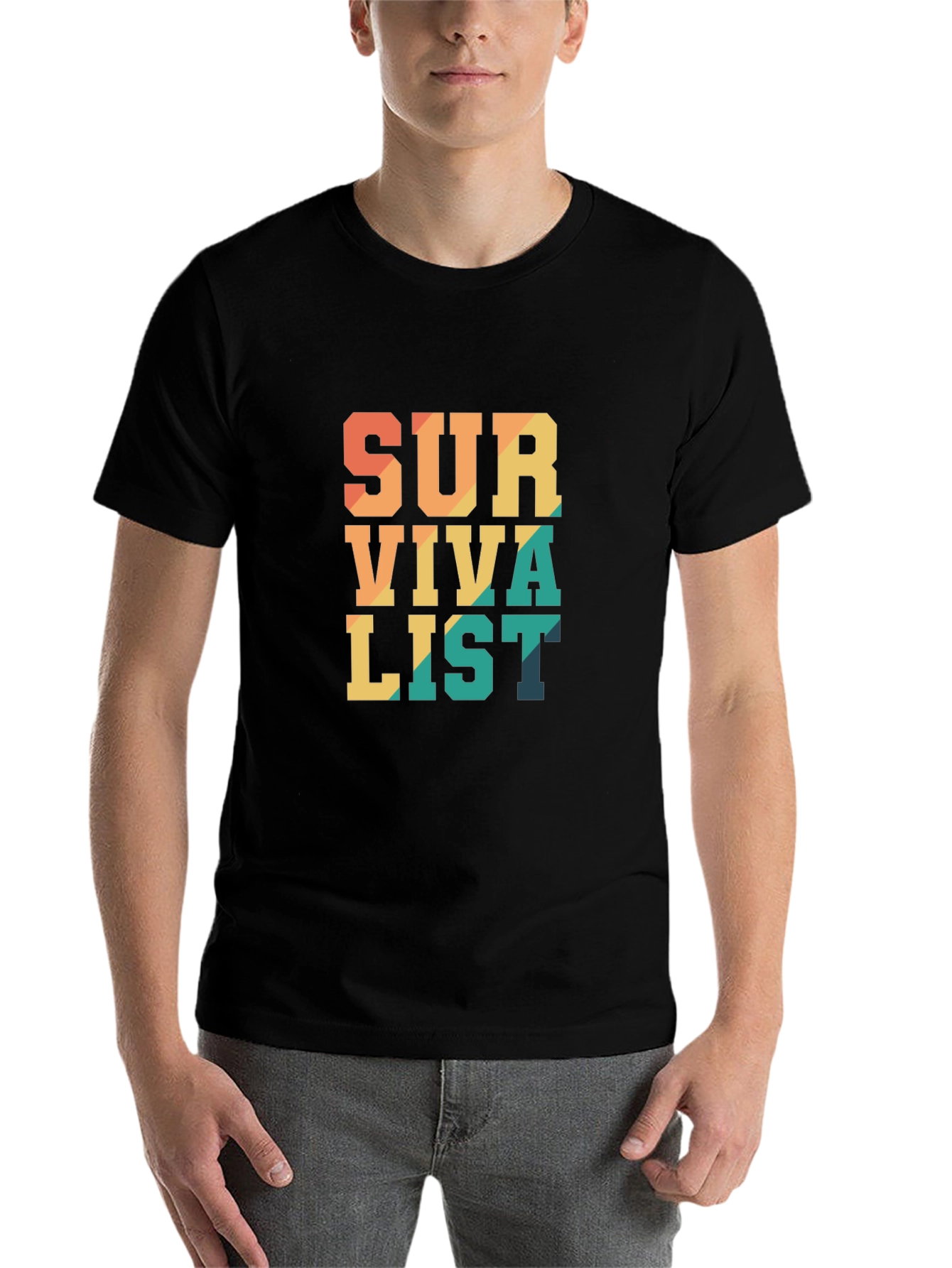 Black Survivalist Graphic Tee - Black view 7