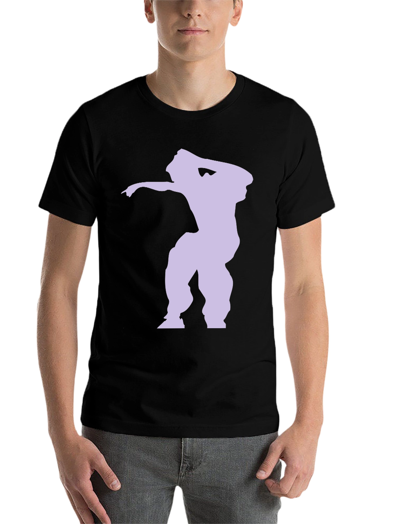 Black Dabbing Silhouette Graphic Tee - Black view 7